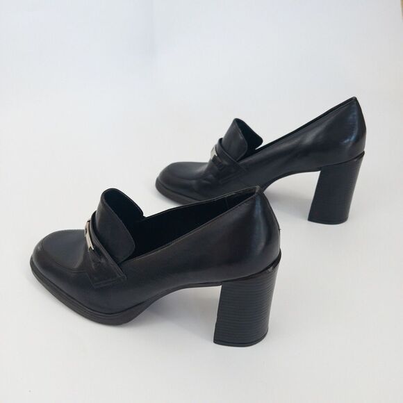 Bernardo Leather Round Toe Chunky Heel Pump Size 9.5M Office - Picture 5 of 7